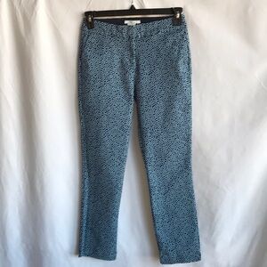 Boden navy and light blue dot print trousers, size 6P